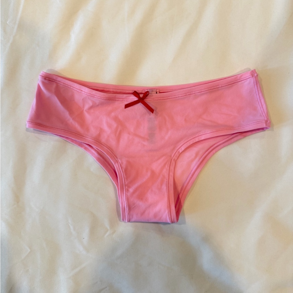 Skims Pink Panties with Red Bow